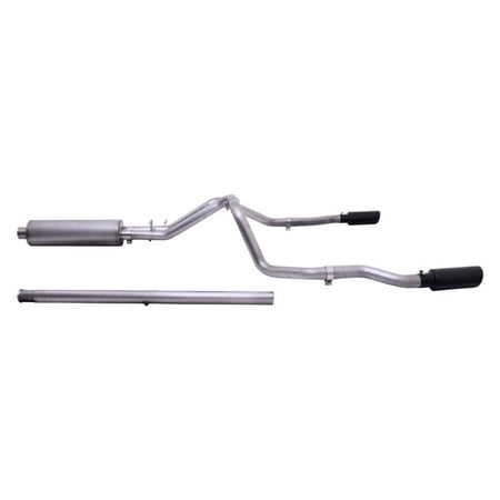 Black Elite Cat-Back Dual Split Exhaust System, Stainless
