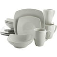 thumbnail image 1 of Open Box Gibson Porcelain Zen Buffet 16 Piece Square Dinnerware Set, White, 1 of 6