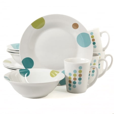 Gibson Retro Specks 12 Piece Dinnerware Set, Multicolor