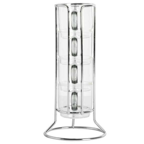 Gibson Soho Lounge 4-Piece Glass Espresso Set W/Rack