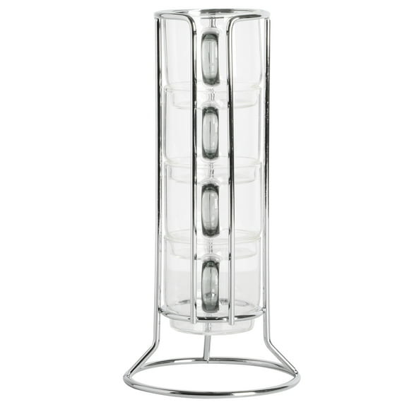 Gibson Soho Lounge 4-Piece Glass Espresso Set W/Rack