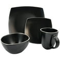 thumbnail image 1 of Gibson Soho Lounge Matte 16-Piece Dinnerware Set, Black, 1 of 5