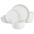 thumbnail image 1 of Gibson Soho Lounge Rachel 12 Piece Coupe Dinnerware Set, Matte White W/ Speckle, 1 of 9