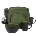 thumbnail image 1 of Gibson Soho Lounge Square 16-Piece Dinnerware Set - Green, 1 of 9