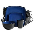 thumbnail image 1 of Gibson Soho Lounge Square 16-Piece Dinnerware Set - Sapphire, 1 of 11