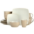thumbnail image 1 of Gibson Soho Lounge Square 16-Piece Dinnerware Set - Tan, 1 of 6