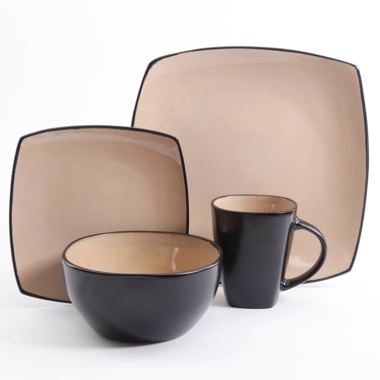 Gibson Elegant Stoneware Dinner Plates - Soho Lounge Square 16