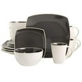 thumbnail image 1 of Gibson Soho Lounge White Square 16-Piece Dinnerware Set - Gray, 1 of 7