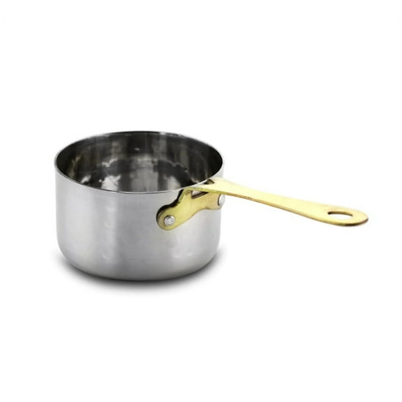 Gibson Stainless Steel Hammered 3.30" Sauce Pan with Brass Handle