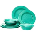 thumbnail image 1 of Gibson Studio Line by Laurie Gates 12 Piece Mauna Melamine Dinnerware Golden Yellow, 1 of 5