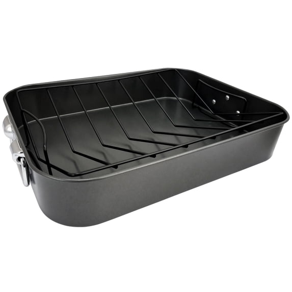 Gibson Top Roast 16" X 12" X 3" Roaster W/Metal Rack