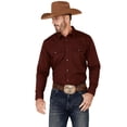 thumbnail image 1 of Gibson Trading Co Men's Basic Solid Long Sleeve Pearl Snap Western Shirt Big Burgundy XXX- Tall, 1 of 4