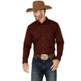 thumbnail image 1 of Gibson Trading Co Men's Basic Solid Long Sleeve Pearl Snap Western Shirt Burgundy Medium, 1 of 4