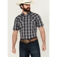 thumbnail image 1 of Gibson Trading Co Men's Chain Link Plaid Print Short Sleeve Snap Western Shirt Navy Medium, 1 of 4