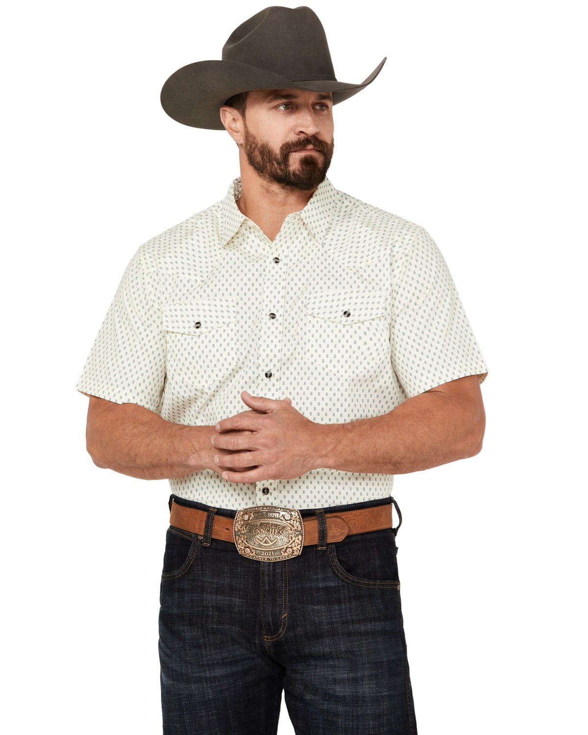 White short sleeve on sale western shirt