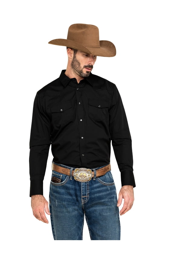 Men's Men'S Lava Long Sleeve Snap Western Shirt Tall - GMBA17W108-BLK-TLL XX- Tall