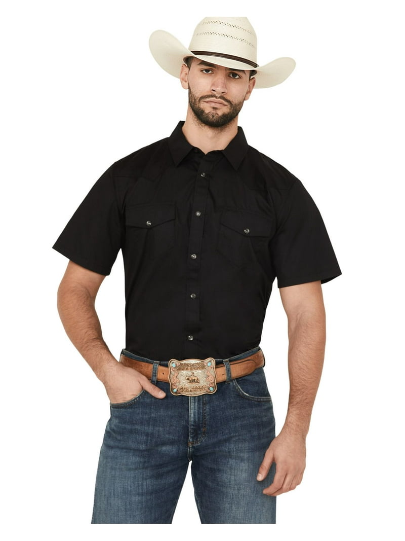 black pearl snap dress shirt Scully Men's Long Sleeve Solid Snap Western Shirt