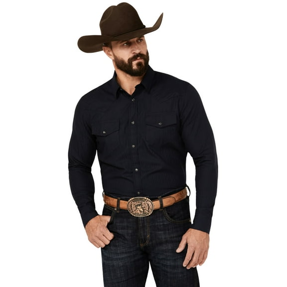 Gibson Trading Co Men's Southside Long Sleeve Snap Western Shirt Navy