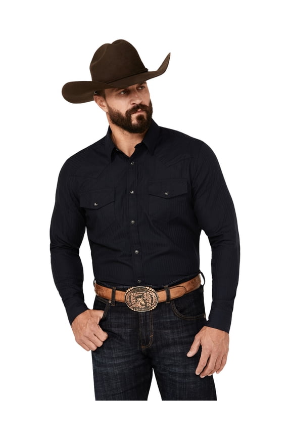 Men's Southside Long Sleeve Snap Western Shirt Navy