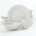 thumbnail image 1 of Gibson Tuxedo Deluxe 12 Piece Gold Banded Ceramic Dinnerware Set, 1 of 4