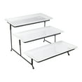 thumbnail image 1 of Gibson USA Elite Gracious Dining 3 Tier Serving Plate Set with Metal Stand in White, 1 of 2