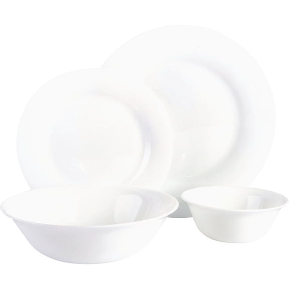 Gibson Ultra Dinnerware Set - Tempered Opal Glass, Dishwasher Safe - 36 Piece, White — Construction & DIY Use, Standard Hardware Spec
