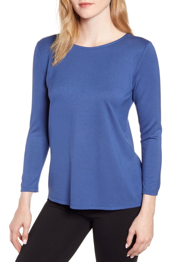 Womens Baby Ponte Bow Back Long Sleeve Top X-Small Marine - NWT $64