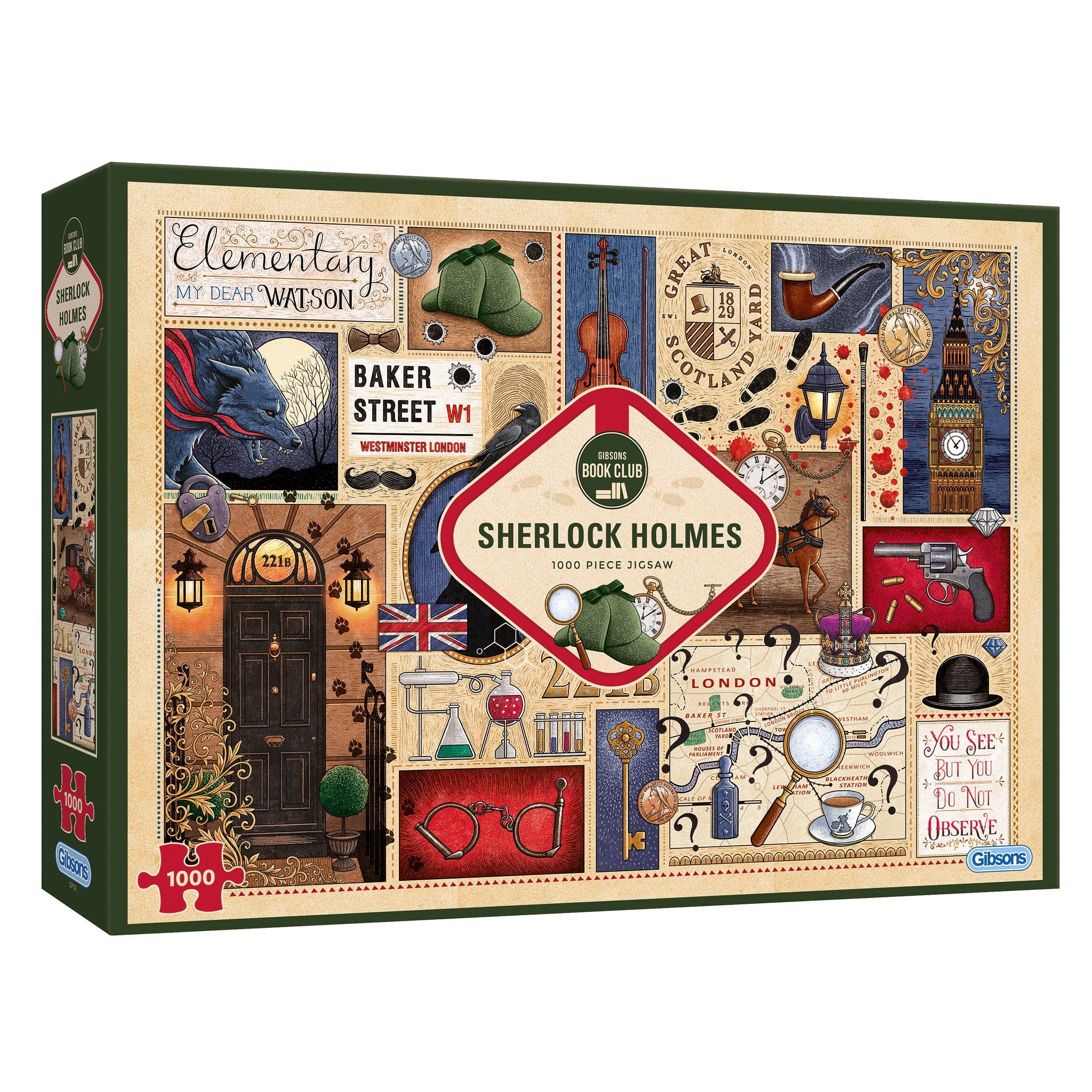 Gibsons Games Sherlock Holmes 1000 Piece Jigsaw Puzzle 27"x19" 12+ Years
