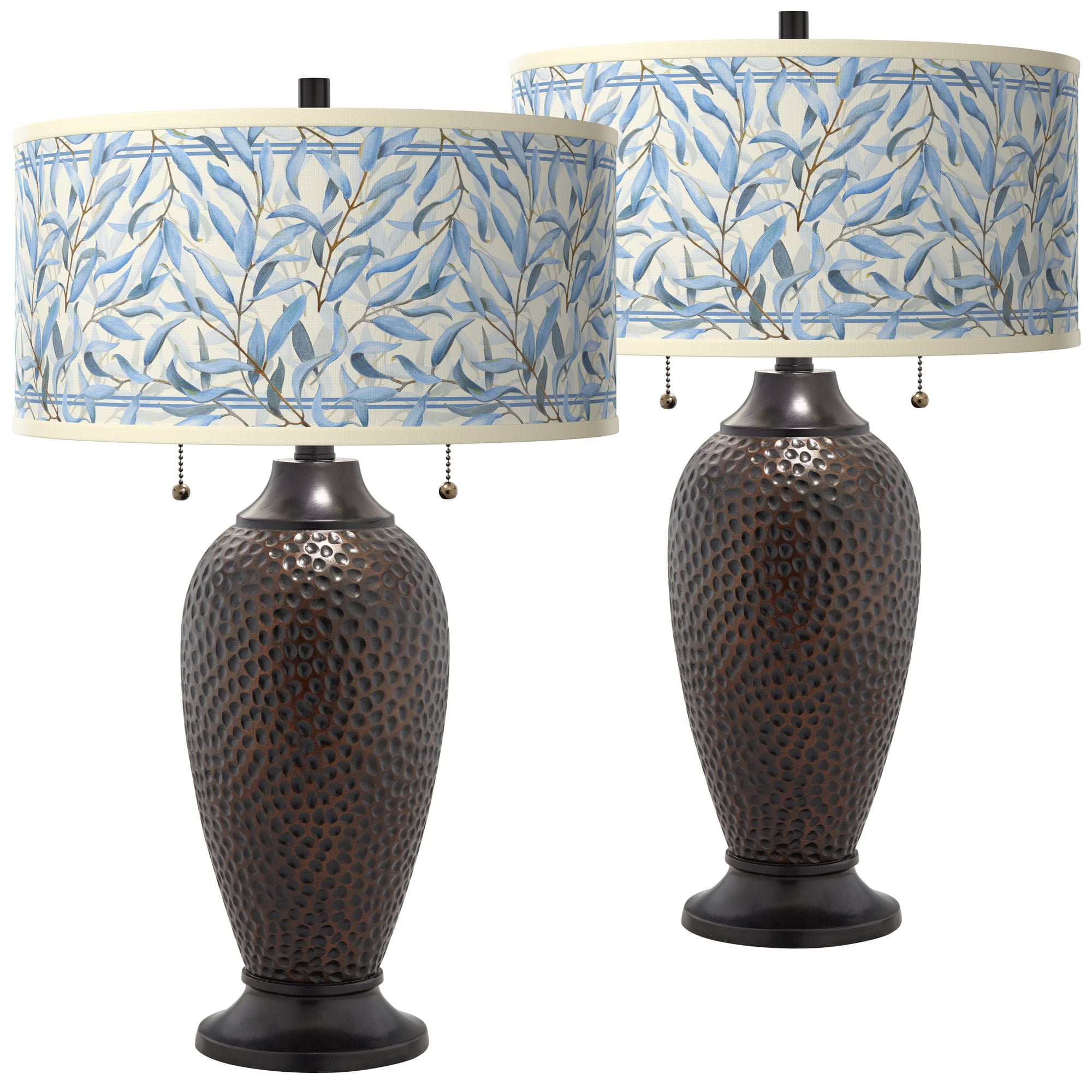 Giclee Glow Amity Zoey Hammered OilRubbed Bronze Table Lamps Set of 2