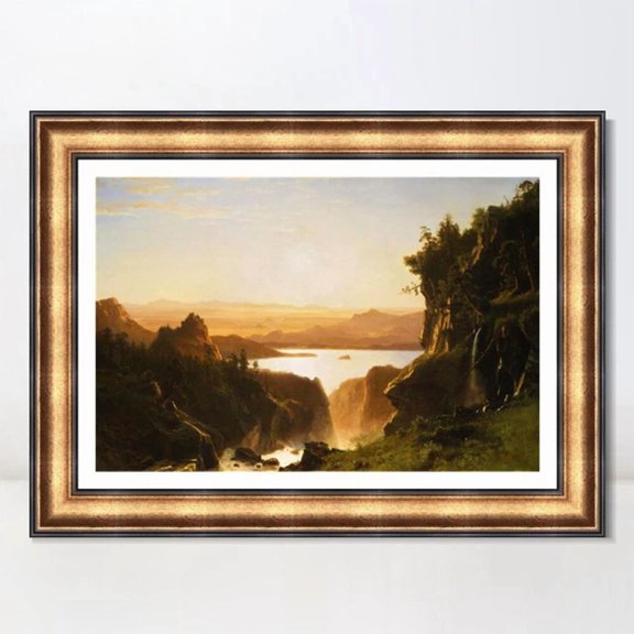 Giclee Print Golden Light Shining To The Lake By Albert Bierstadt Art