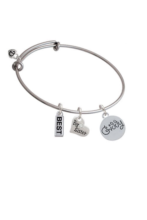 Giddy Circle Big Sister Heart Expandable Bangle Bracelet