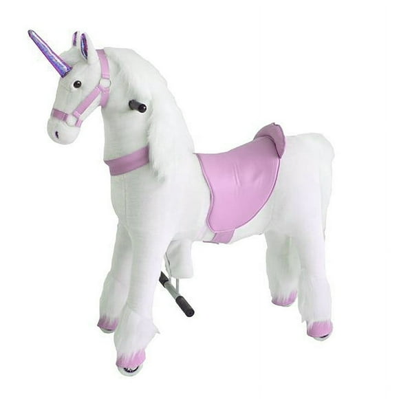 Giddy Up & Go Small White/Pink Unicorn