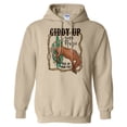 thumbnail image 1 of Giddy up Jingle Horse Hoodie Sweatshirt Unisex Small Sand, 1 of 5