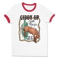 thumbnail image 1 of Giddy up Jingle Horse Ringer Tee Shirt Unisex X-Large White/Red, 1 of 5