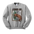 thumbnail image 1 of Giddy up Jingle Horse Sweatshirt Unisex 2X-Large Grey, 1 of 5