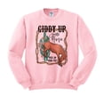 thumbnail image 1 of Giddy up Jingle Horse Sweatshirt Unisex 2X-Large Pink, 1 of 5
