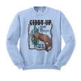 thumbnail image 1 of Giddy up Jingle Horse Sweatshirt Unisex Large Light Blue, 1 of 5