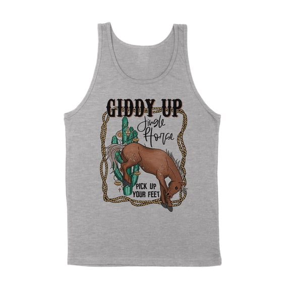 Giddy up Jingle Horse Tank Top Unisex X-Large Grey