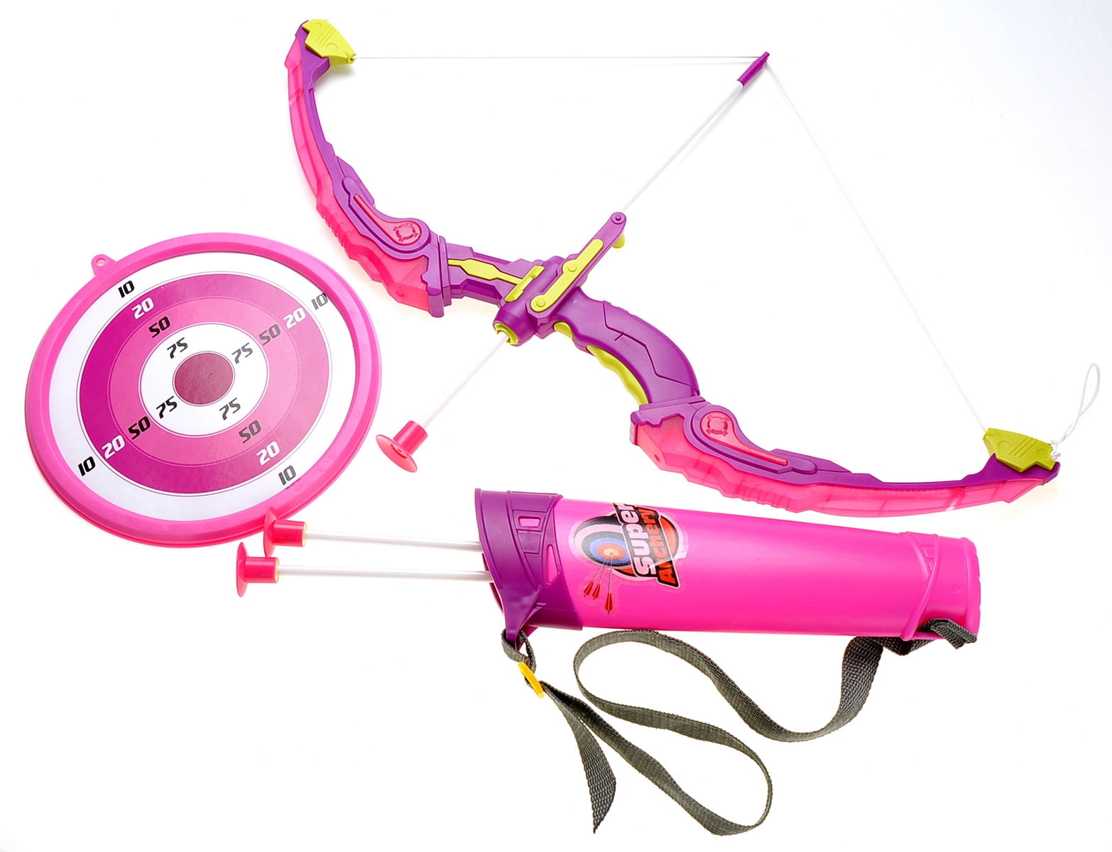 Giddyup! Buck's PlayWorld Girls Bow and Arrow Playset with Quiver and Target - Pink