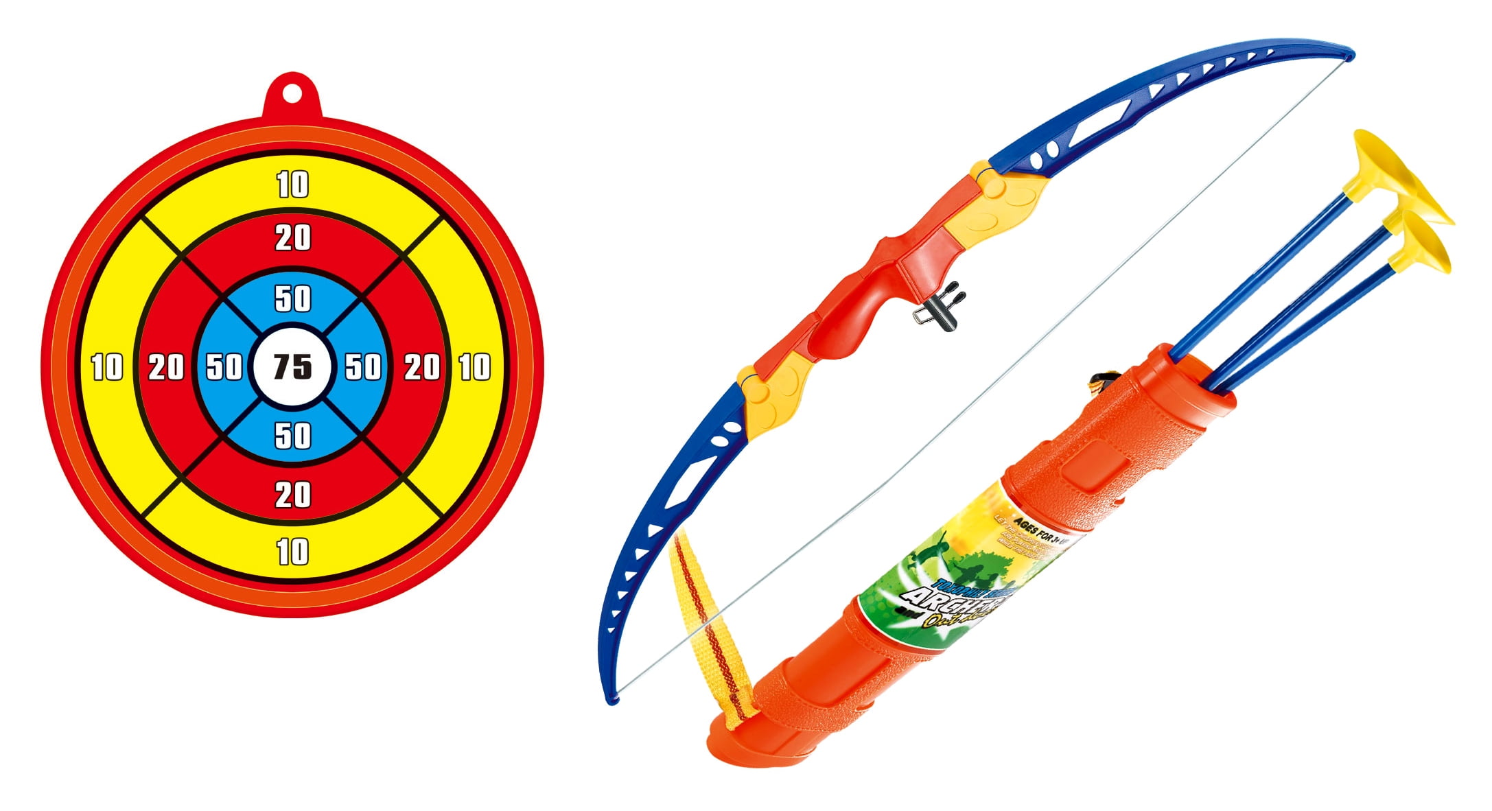 Giddyup! Buck's PlayWorld Kids Archery Bow and Arrow Toy Set with Target
