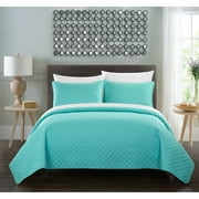 Gideon 3 or 2 Piece Quilt Cover Set Rose Star Geometric Quilted Bedding
