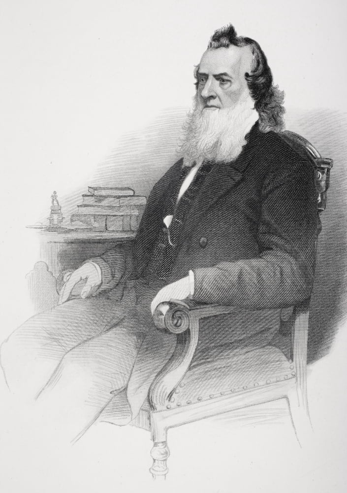 Gideon Welles 1802 To 1878 US Secretary Of The Navy Under Presidents Abraham Lincoln & Andrew Johnson From Photograph By Matthew Brady Canvas Art - Ken Welsh Design Pics (24 x 34)