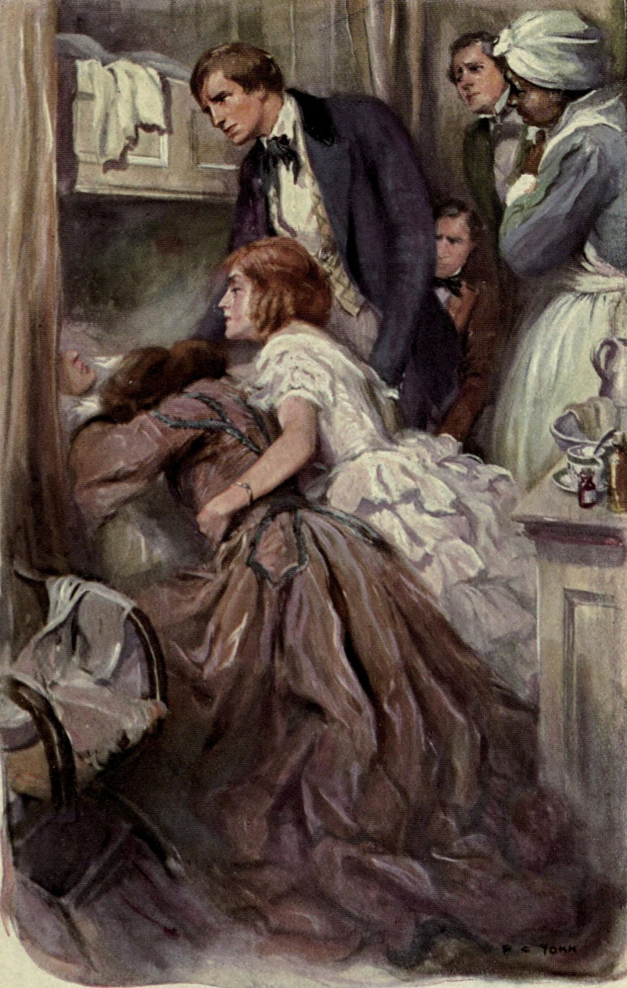 Gideons Band 1914 Woman in distress Canvas Art - FC Yohn (18 x 24)