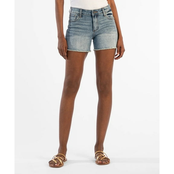 Gidget Mid Rise Fray Short in Consolidated by KUT