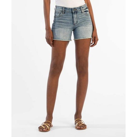 Gidget Mid Rise Fray Short in Consolidated by KUT