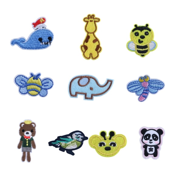 Gieenan 10 Pcs Iron On Patches Sew On Decorative Appliques Panda Embroidered Patches