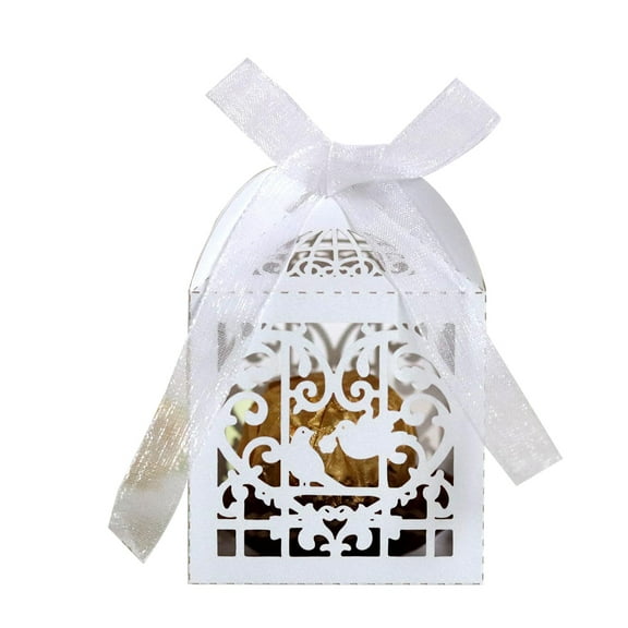 Gieenan 100pcs Laser Cut Boxes Thank You Gift Boxes Wedding Party Favor Boxes Lace Candy Boxes for Wedding Party