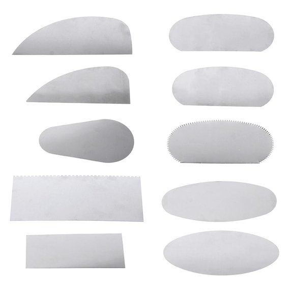 Gieenan 10PCS Pottery Clay Steel Scraper For Polymer Steel Cutter Ceramic Serrated Tools