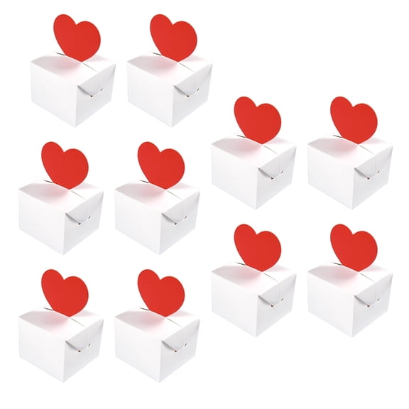 Gieenan 10Pcs Folding Paper Heart Gift Packaging Box For Valentines Day Wedding Birthday