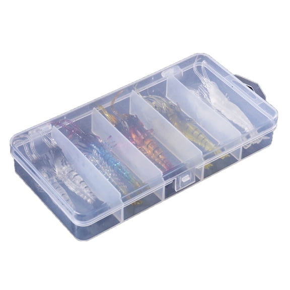 Gieenan 10pcs Fishing Jigs with Hook Shrimp Lures Rig Simulation Shrimp Fishing Lures